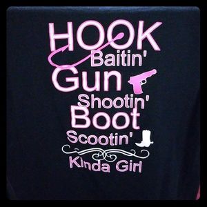 NWOT printed tee, saying is printed on back